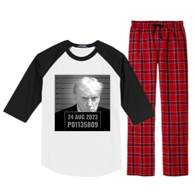 Trump 2024 Mugshot Trump Inmate P01135809 Raglan Sleeve Pajama Set