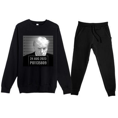 Trump 2024 Mugshot Trump Inmate P01135809 Premium Crewneck Sweatsuit Set