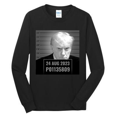 Trump 2024 Mugshot Trump Inmate P01135809 Tall Long Sleeve T-Shirt