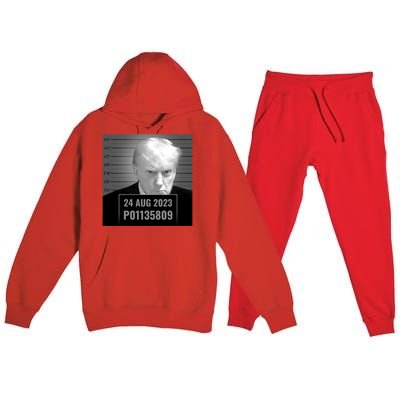 Trump 2024 Mugshot Trump Inmate P01135809 Premium Hooded Sweatsuit Set