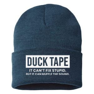 Duck Tape It Cant Fix Stupid But It Can Muffle The Sound Sustainable Knit Beanie