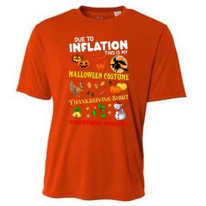 Due To Inflation This Is My Thanksgiving Xmas Cooling Performance Crew T-Shirt