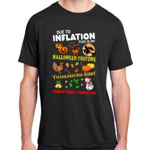 Due To Inflation This Is My Thanksgiving Xmas Adult ChromaSoft Performance T-Shirt