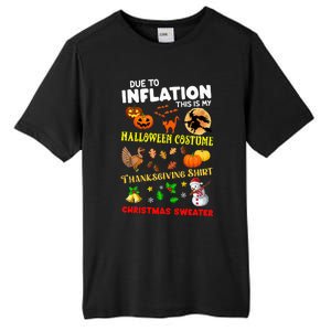 Due To Inflation This Is My Thanksgiving Xmas Tall Fusion ChromaSoft Performance T-Shirt