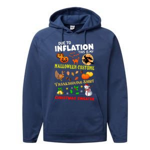 Due To Inflation This Is My Thanksgiving Xmas Performance Fleece Hoodie