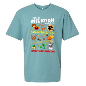 Due To Inflation This Is My Thanksgiving Xmas Sueded Cloud Jersey T-Shirt