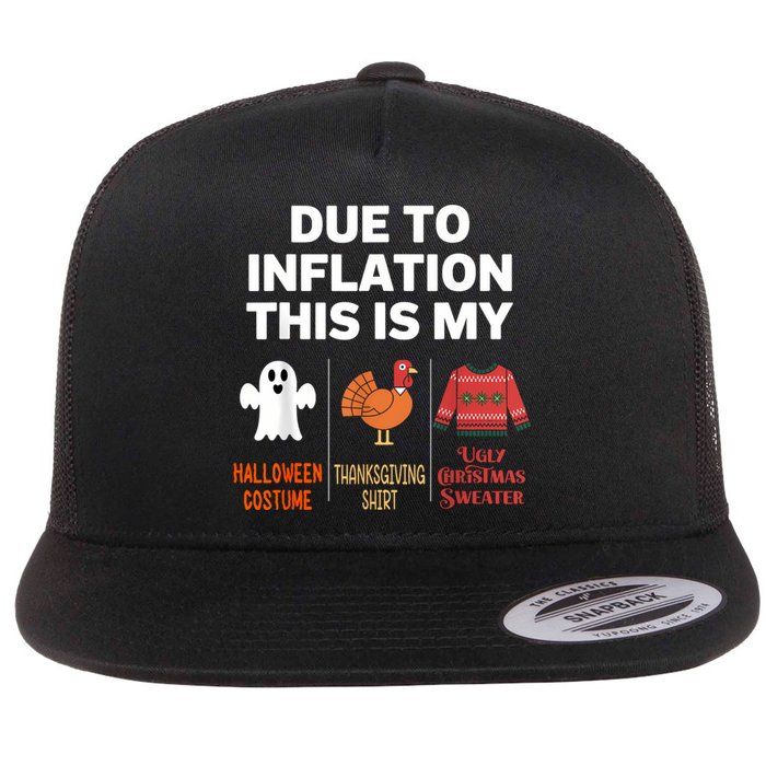 Due To Inflation This Is My Halloween Costume Flat Bill Trucker Hat