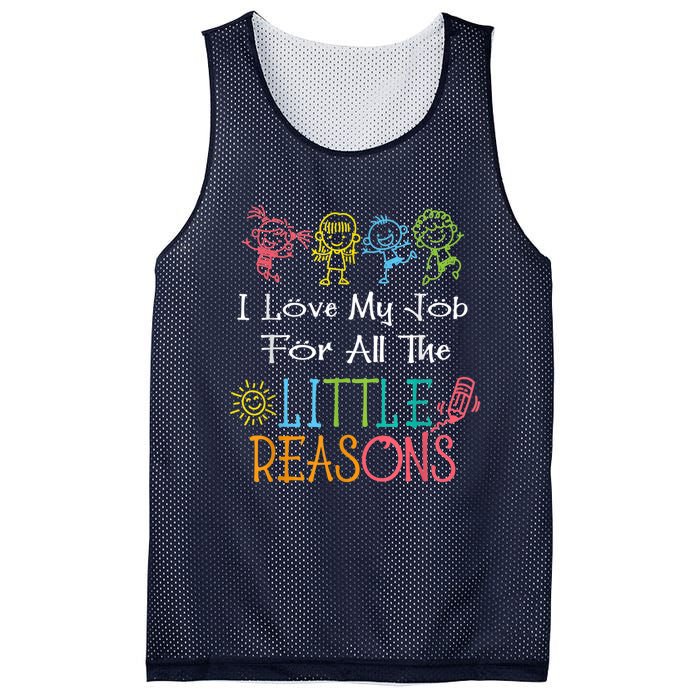 Daycare Teacher I Love My Job For All The Little Reasons Mesh Reversible Basketball Jersey Tank