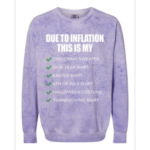 Due To Inflation This Is My Christmas Sweater New Year Cool Gift Colorblast Crewneck Sweatshirt