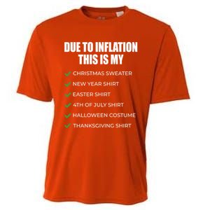 Due To Inflation This Is My Christmas Sweater New Year Cool Gift Cooling Performance Crew T-Shirt