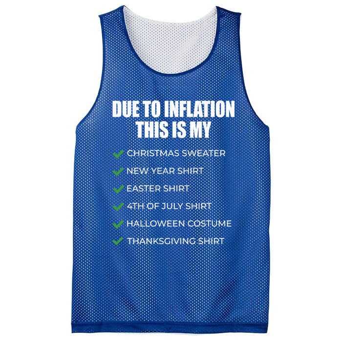 Due To Inflation This Is My Christmas Sweater New Year Cool Gift Mesh Reversible Basketball Jersey Tank