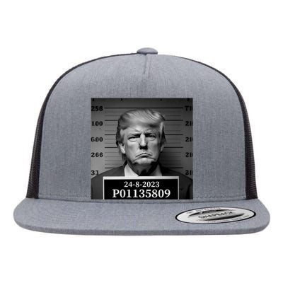 Trump 2024 Mugshot Trump Inmate P01135809 Flat Bill Trucker Hat