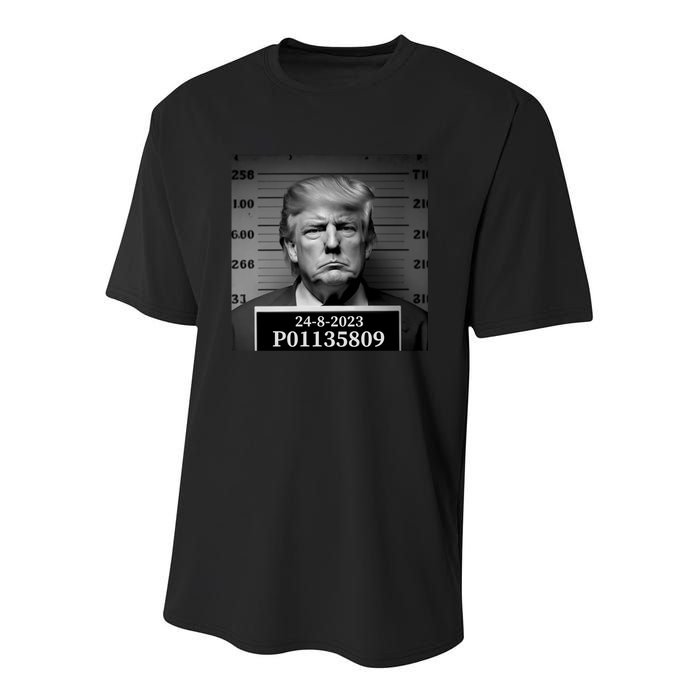 Trump 2024 Mugshot Trump Inmate P01135809 Youth Performance Sprint T-Shirt