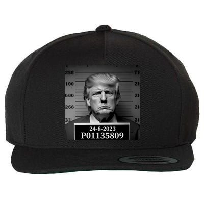 Trump 2024 Mugshot Trump Inmate P01135809 Wool Snapback Cap