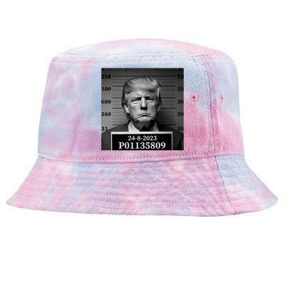 Trump 2024 Mugshot Trump Inmate P01135809 Tie-Dyed Bucket Hat