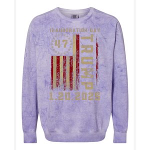 Donald Trump Inauguration Day 2025 47th President 47 Us Flag Colorblast Crewneck Sweatshirt