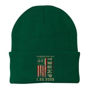 Donald Trump Inauguration Day 2025 47th President 47 Us Flag Knit Cap Winter Beanie