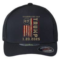 Donald Trump Inauguration Day 2025 47th President 47 Us Flag Flexfit Unipanel Trucker Cap