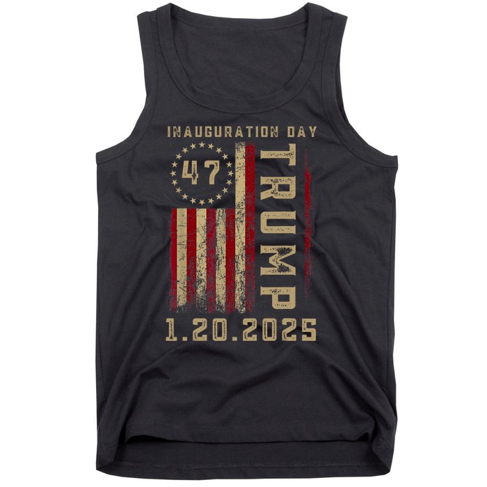 Donald Trump Inauguration Day 2025 47th President 47 Us Flag Tank Top