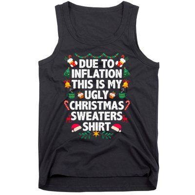 Due To Inflation This Is My Ugly Christmas Pajama Tank Top