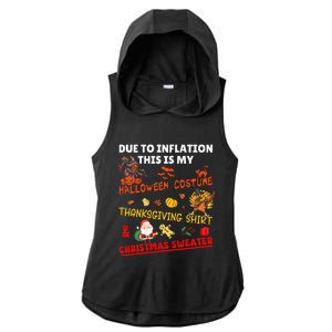 Due To Inflation This Is My Funny Xmas Christmas Ladies PosiCharge Tri-Blend Wicking Draft Hoodie Tank