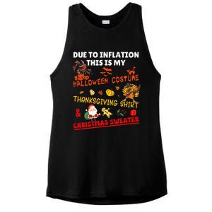 Due To Inflation This Is My Funny Xmas Christmas Ladies PosiCharge Tri-Blend Wicking Tank