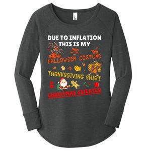 Due To Inflation This Is My Funny Xmas Christmas Women's Perfect Tri Tunic Long Sleeve Shirt