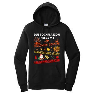 Due To Inflation This Is My Funny Xmas Christmas Women's Pullover Hoodie