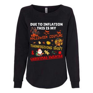 Due To Inflation This Is My Funny Xmas Christmas Womens California Wash Sweatshirt