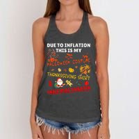 Due To Inflation This Is My Funny Xmas Christmas Women's Knotted Racerback Tank