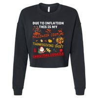 Due To Inflation This Is My Funny Xmas Christmas Cropped Pullover Crew