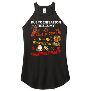 Due To Inflation This Is My Funny Xmas Christmas Women's Perfect Tri Rocker Tank