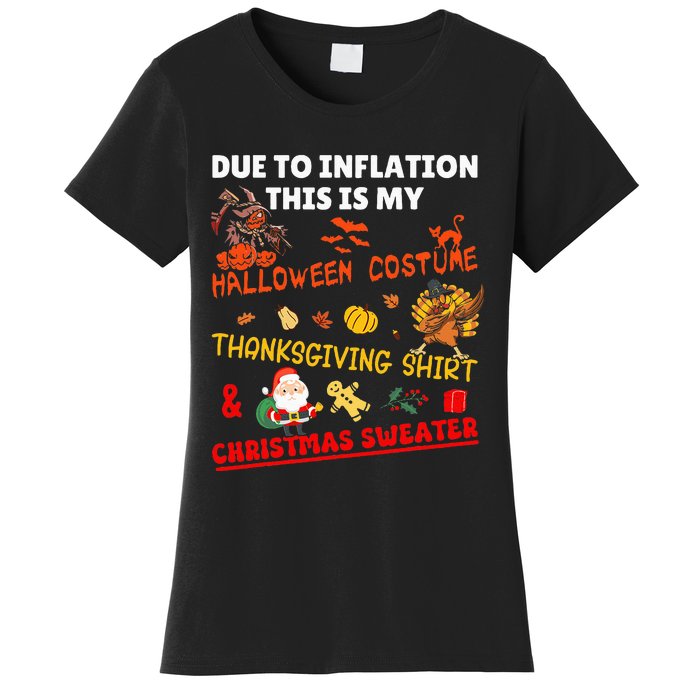 Due To Inflation This Is My Funny Xmas Christmas Women's T-Shirt