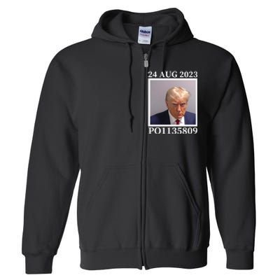 Trump 2024 Mugshot Trump Inmate P01135809 Full Zip Hoodie