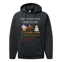 Due To Inflation This Is My Halloween Thanksgiving Christmas Performance Fleece Hoodie