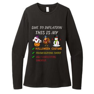 Due To Inflation This Is My Halloween Thanksgiving Christmas Womens CVC Long Sleeve Shirt