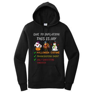 Due To Inflation This Is My Halloween Thanksgiving Christmas Women's Pullover Hoodie