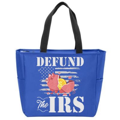 Defund The IRS Funny Freedom Patriotic Political Protest Zip Tote Bag