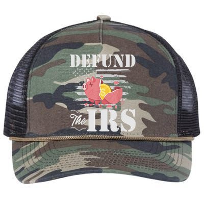 Defund The IRS Funny Freedom Patriotic Political Protest Retro Rope Trucker Hat Cap