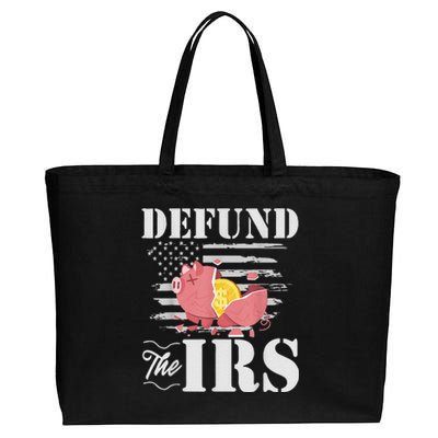 Defund The IRS Funny Freedom Patriotic Political Protest Cotton Canvas Jumbo Tote