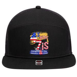 Donald Trump Inauguration Day 2025 47th 7 Panel Mesh Trucker Snapback Hat