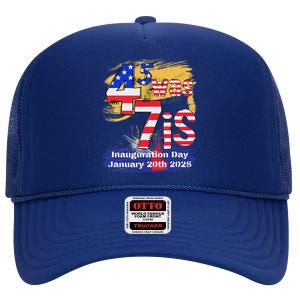 Donald Trump Inauguration Day 2025 47th High Crown Mesh Back Trucker Hat