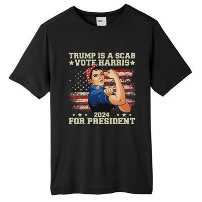 Donald Trump Is A Scab Vote Harris Tall Fusion ChromaSoft Performance T-Shirt