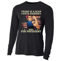 Donald Trump Is A Scab Vote Harris Cooling Performance Long Sleeve Crew