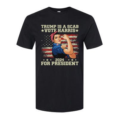 Donald Trump Is A Scab Vote Harris Softstyle CVC T-Shirt