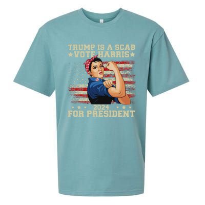 Donald Trump Is A Scab Vote Harris Sueded Cloud Jersey T-Shirt