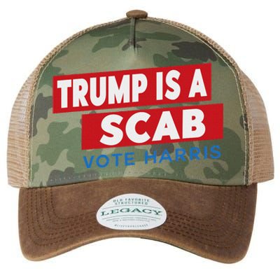 Donald Trump Is A Scab Vote Harris Legacy Tie Dye Trucker Hat