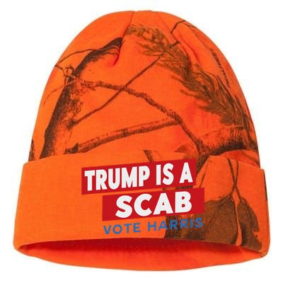 Donald Trump Is A Scab Vote Harris Kati Licensed 12" Camo Beanie