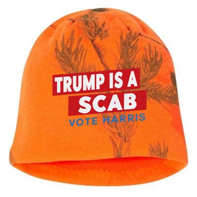 Donald Trump Is A Scab Vote Harris Kati - Camo Knit Beanie