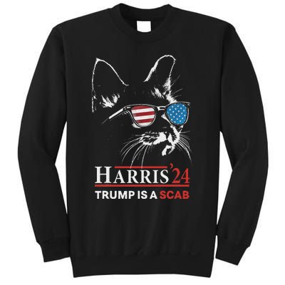 Donald Trump Is A Scab Vote Harris Valz Cat Lady Sweatshirt